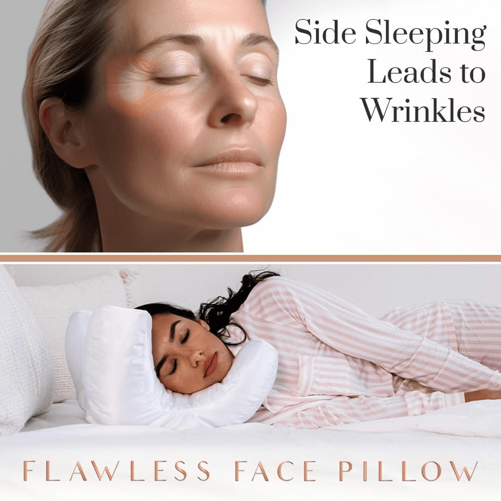 Luxury Memory Foam Face Pillow with Free White Satin Pillowcase for Beauty Sleep, Anti Wrinkles Aging Support