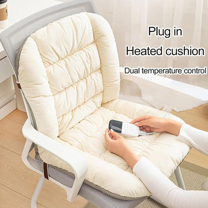 Heating Pad Office Chair, Electric Heating Cushion With Backrest, Integrated Thermostatic Mat Gears Adjustable