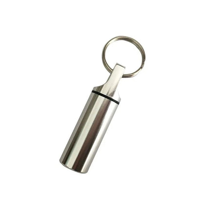 Aluminum Waterproof Pill Box with Keychain