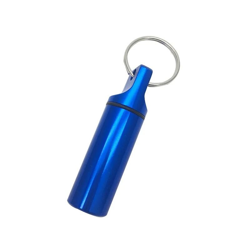 Aluminum Waterproof Pill Box with Keychain
