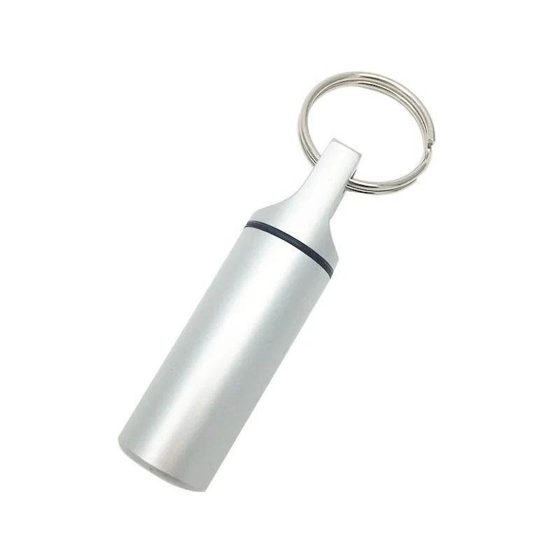 Aluminum Waterproof Pill Box with Keychain