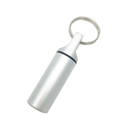 Aluminum Waterproof Pill Box with Keychain