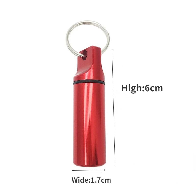 Aluminum Waterproof Pill Box with Keychain