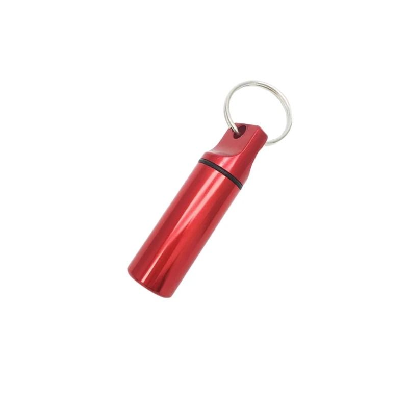 Aluminum Waterproof Pill Box with Keychain