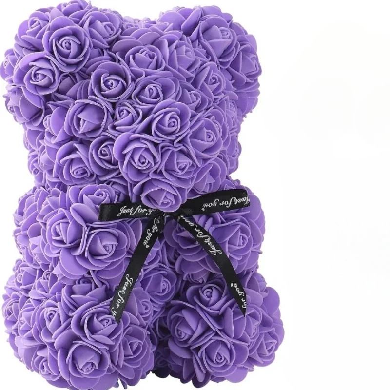 Artificial Eternal Rose Teddy Bear Gift for Mothers Day, Birthdays, Anniversaries, and Valentines Day