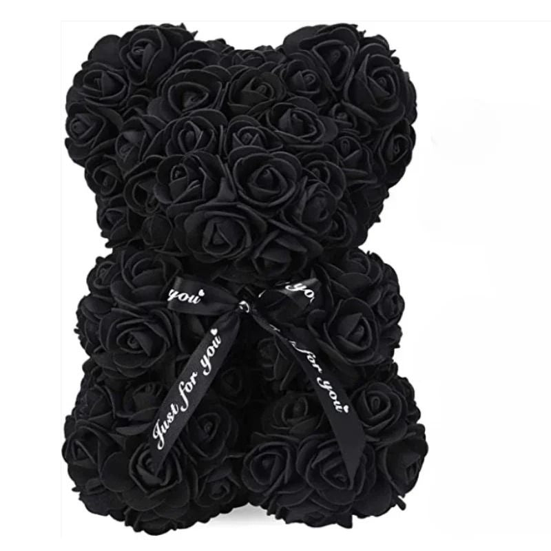 Artificial Eternal Rose Teddy Bear Gift for Mothers Day, Birthdays, Anniversaries, and Valentines Day