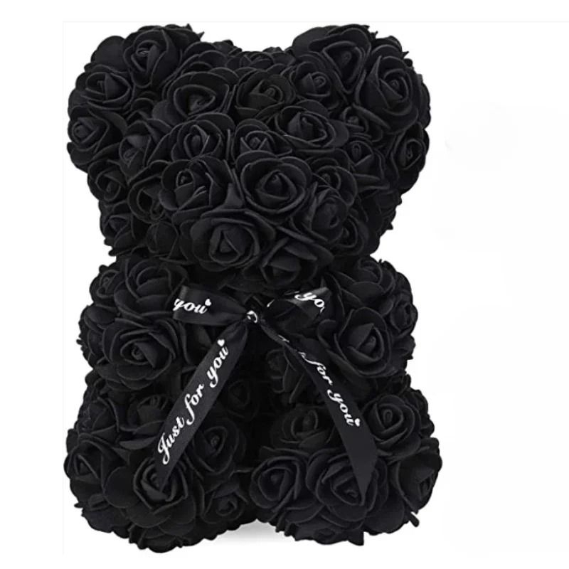 Artificial Eternal Rose Teddy Bear Gift for Mothers Day, Birthdays, Anniversaries, and Valentines Day