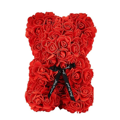 Artificial Eternal Rose Teddy Bear Gift for Mothers Day, Birthdays, Anniversaries, and Valentines Day