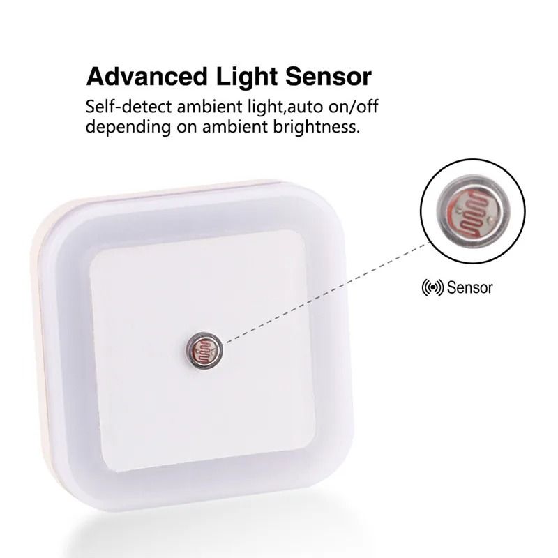 LED Night Light with Light Sensor Plug In for Bedroom, Kids Room, and Hallways