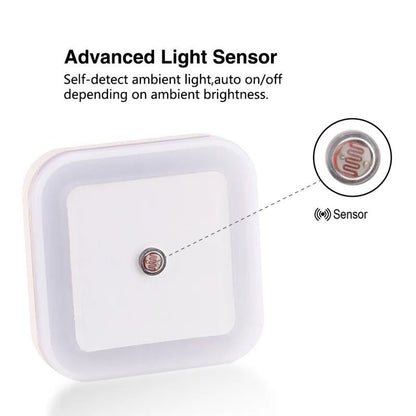 LED Night Light with Light Sensor Plug In for Bedroom, Kids Room, and Hallways