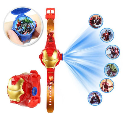 3D Projection Kids Digital Watch with Flip Cover and Cartoon Images