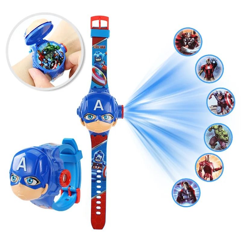 3D Projection Kids Digital Watch with Flip Cover and Cartoon Images