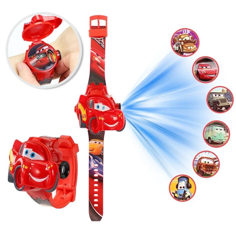 3D Projection Kids Digital Watch with Flip Cover and Cartoon Images