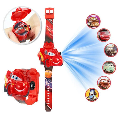 3D Projection Kids Digital Watch with Flip Cover and Cartoon Images