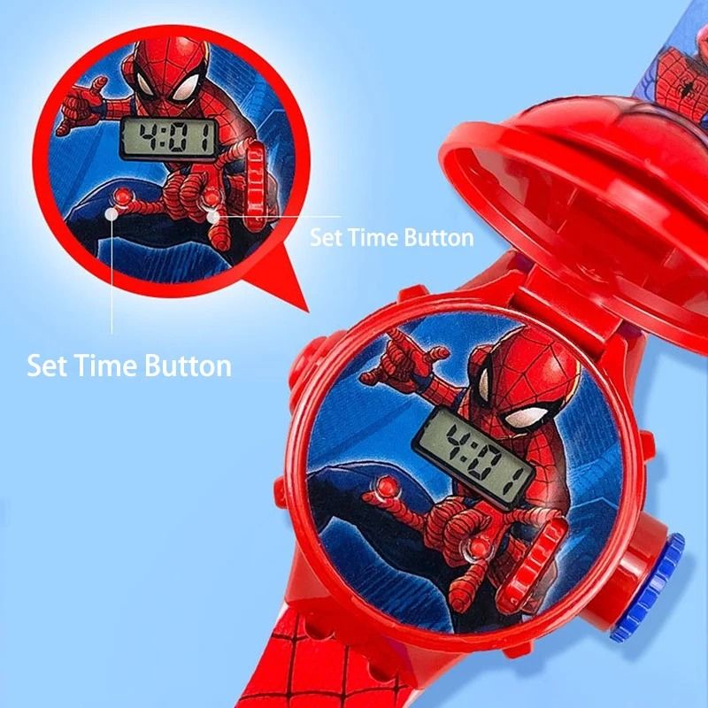 3D Projection Kids Digital Watch with Flip Cover and Cartoon Images