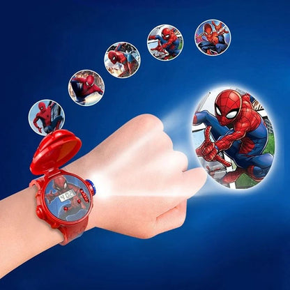 3D Projection Kids Digital Watch with Flip Cover and Cartoon Images