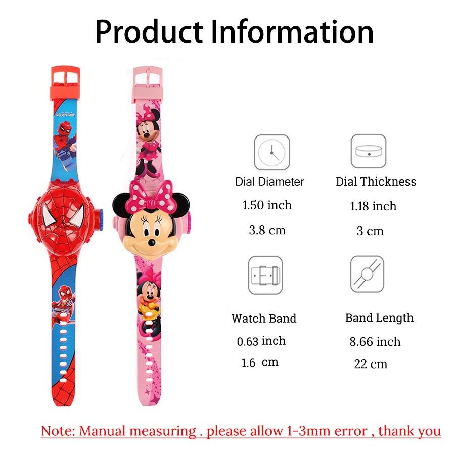 3D Projection Kids Digital Watch with Flip Cover and Cartoon Images
