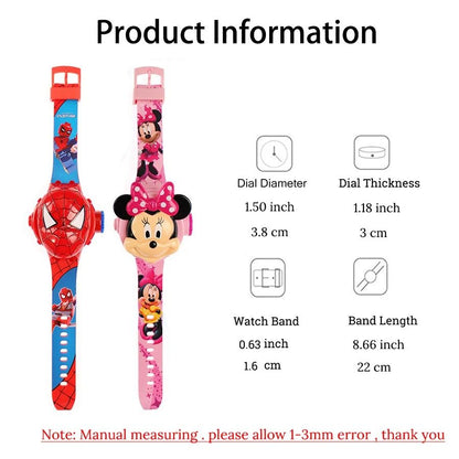 3D Projection Kids Digital Watch with Flip Cover and Cartoon Images