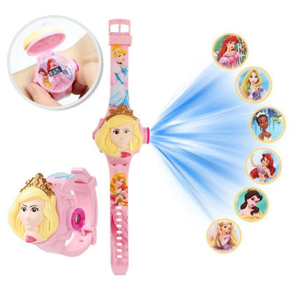 3D Projection Kids Digital Watch with Flip Cover and Cartoon Images