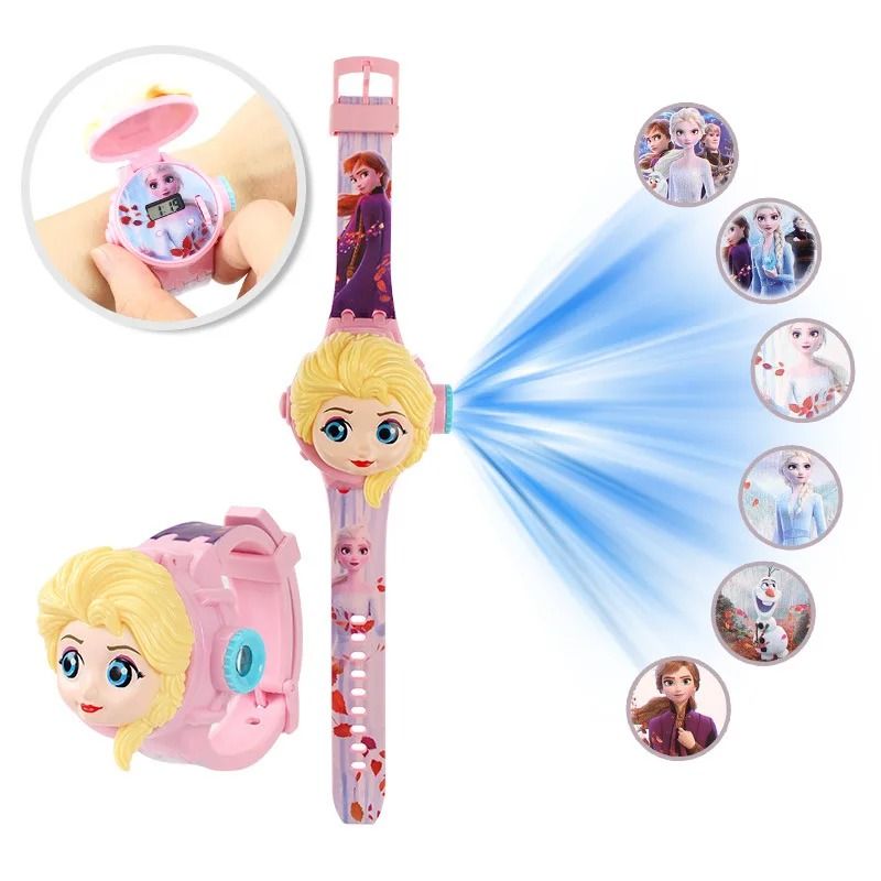 3D Projection Kids Digital Watch with Flip Cover and Cartoon Images