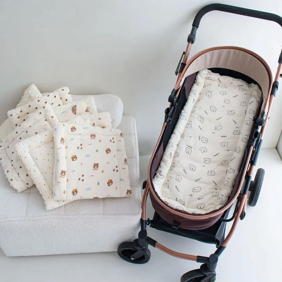 Soft Baby Stroller Cushion with Thick Padding and Cartoon Design