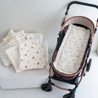 Soft Baby Stroller Cushion with Thick Padding and Cartoon Design