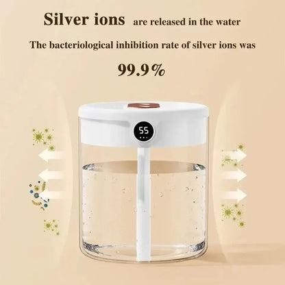 Portable Dual Spray Humidifier with Night Light for Home and Office