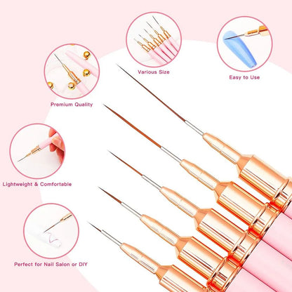 Nail Brush Pen Set Professional Liner Brushes for Striping and Drawing