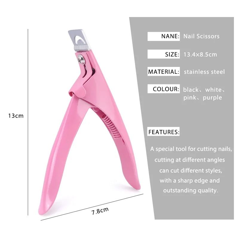 Professional Fake Nail Cutter Nail Cipper Tips Cutter U Type Acrylic Nail Edge Trimmer