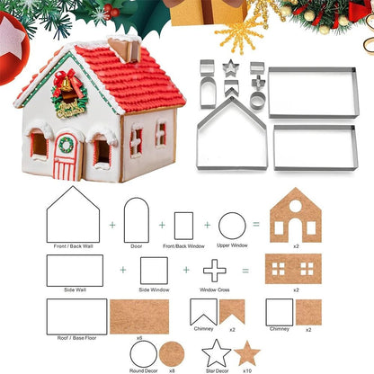 10 Piece Christmas Cookie Cutter Set Stainless Steel Holiday Baking Molds