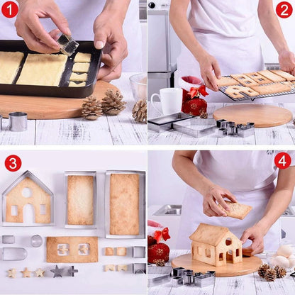 10 Piece Christmas Cookie Cutter Set Stainless Steel Holiday Baking Molds