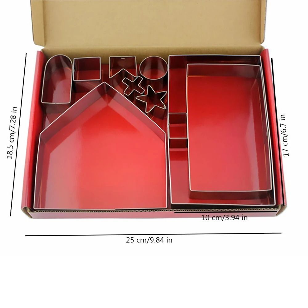 10 Piece Christmas Cookie Cutter Set Stainless Steel Holiday Baking Molds