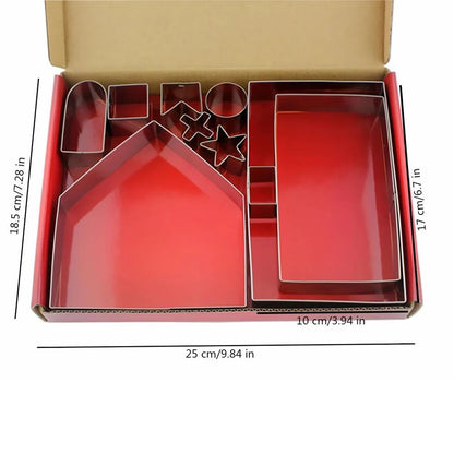 10 Piece Christmas Cookie Cutter Set Stainless Steel Holiday Baking Molds