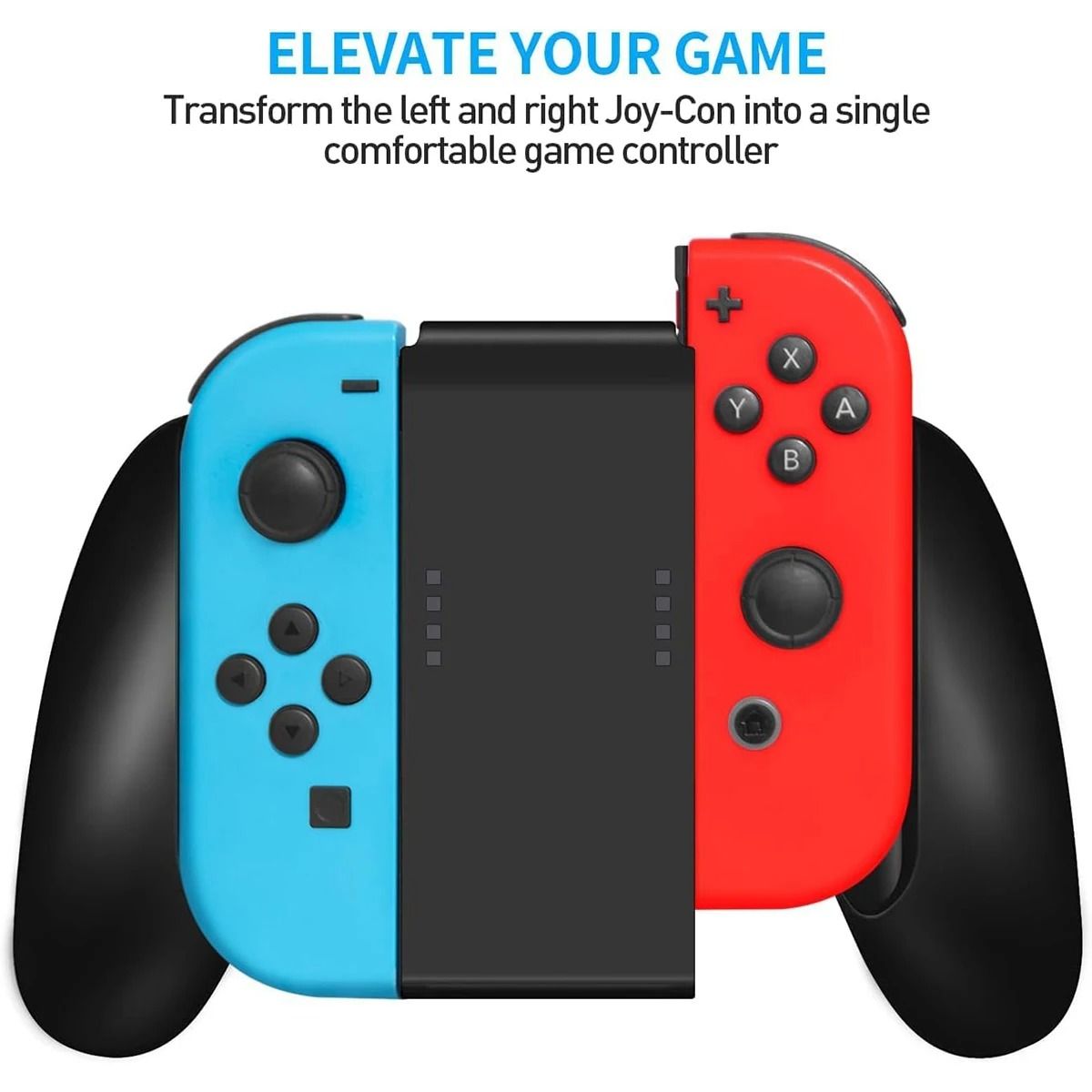 Comfort Grip Handle for JoyCon Controllers Compatible with Gaming Consoles