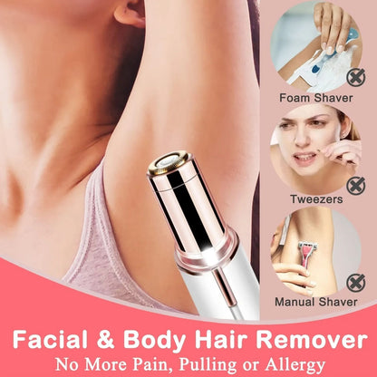 Portable Lipstick Shaped Electric Hair Remover for Women Painless Facial Hair Removal Tool