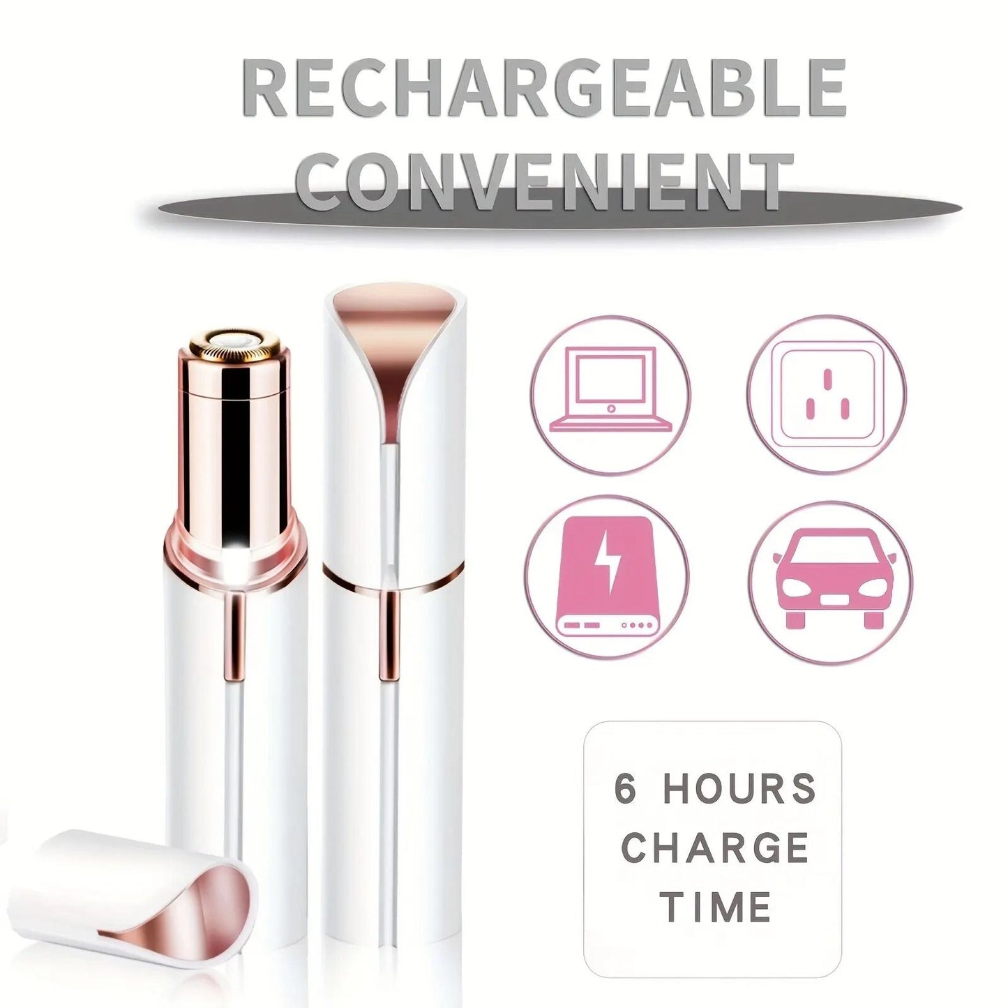 Portable Lipstick Shaped Electric Hair Remover for Women Painless Facial Hair Removal Tool