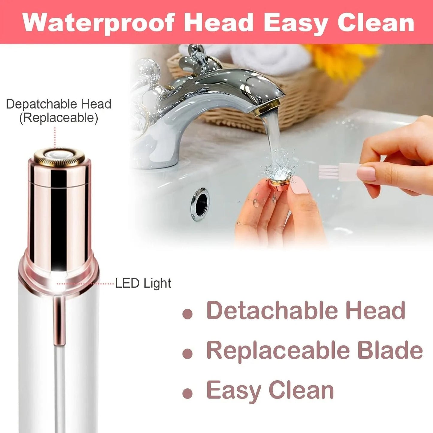 Portable Lipstick Shaped Electric Hair Remover for Women Painless Facial Hair Removal Tool