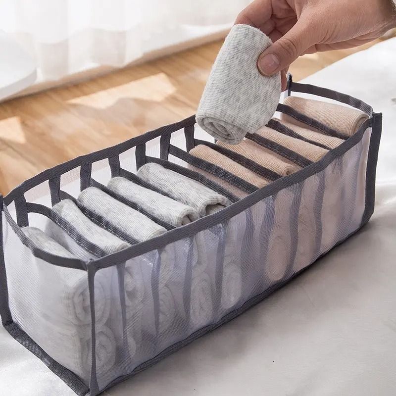 Collapsible 11 Compartment Underwear and Lingerie Storage Box for Tidy Closets