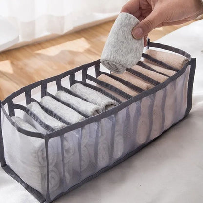 Collapsible 11 Compartment Underwear and Lingerie Storage Box for Tidy Closets