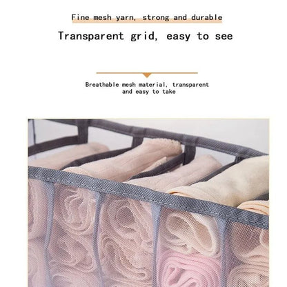 Collapsible 11 Compartment Underwear and Lingerie Storage Box for Tidy Closets