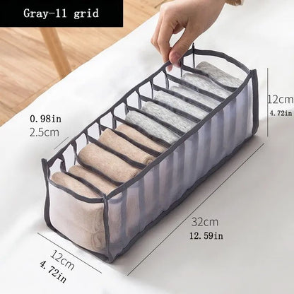 Collapsible 11 Compartment Underwear and Lingerie Storage Box for Tidy Closets