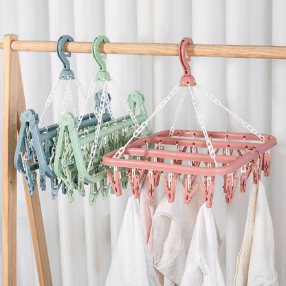 Foldable Drip Hanger, Drying Rack for Clothes, Plastic Underwear Socks Holder, Balcony Bedroom Hanging Organizer