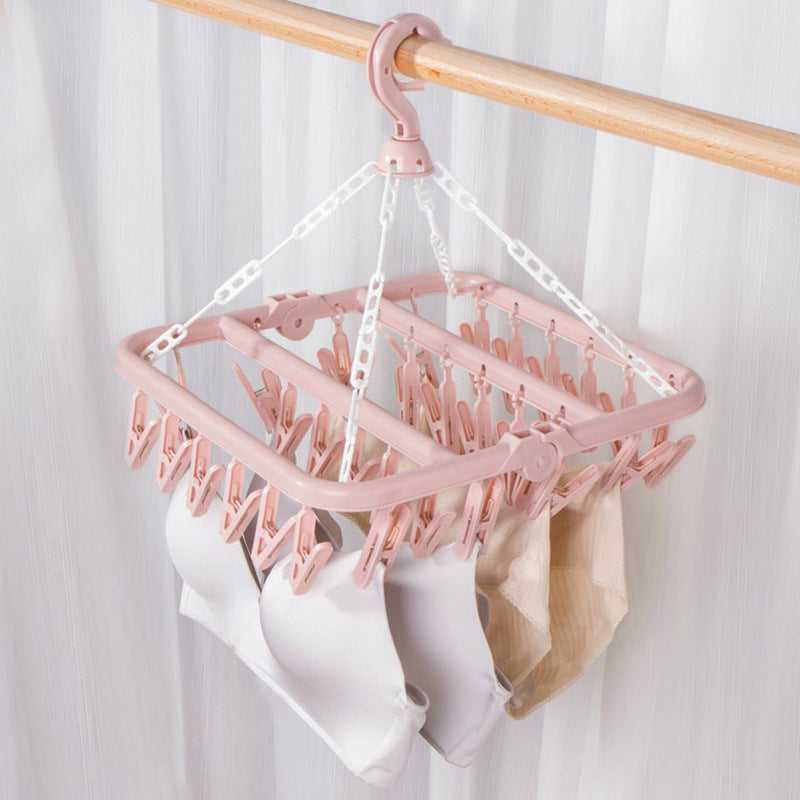 Foldable Drip Hanger, Drying Rack for Clothes, Plastic Underwear Socks Holder, Balcony Bedroom Hanging Organizer