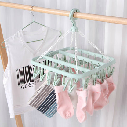 Foldable Drip Hanger, Drying Rack for Clothes, Plastic Underwear Socks Holder, Balcony Bedroom Hanging Organizer
