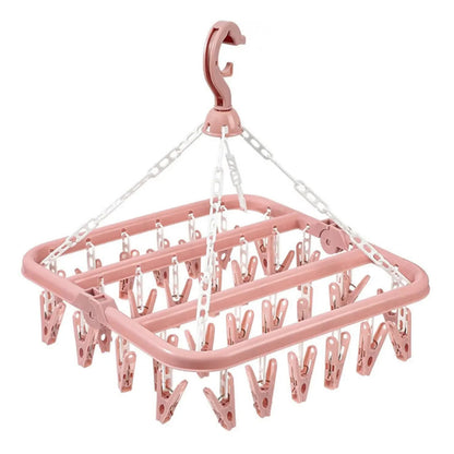 Foldable Drip Hanger, Drying Rack for Clothes, Plastic Underwear Socks Holder, Balcony Bedroom Hanging Organizer