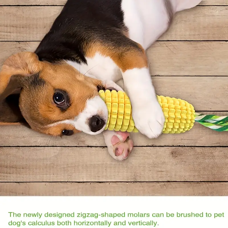 Tough Durable Squeaky Interactive Dog Toys, Puppy Teeth Chew Corn Stick Toy for Small Large Dogs