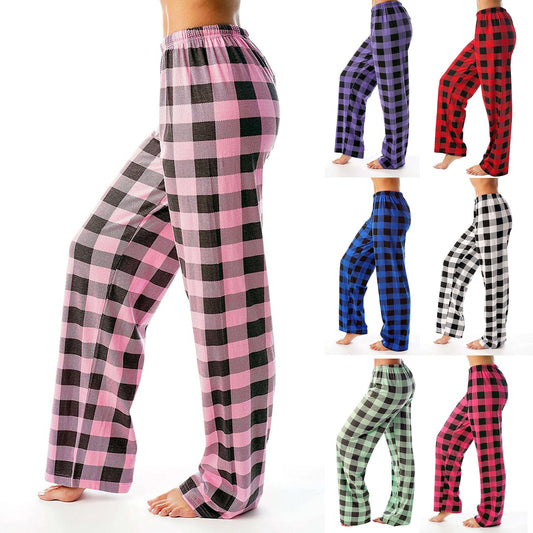 Women Pants Plaid Cotton, Loose Ladies Pajama Pants, Pyjama Trousers, Men Sleep Bottoms, Lounge Wear Sleep Lounge Pants