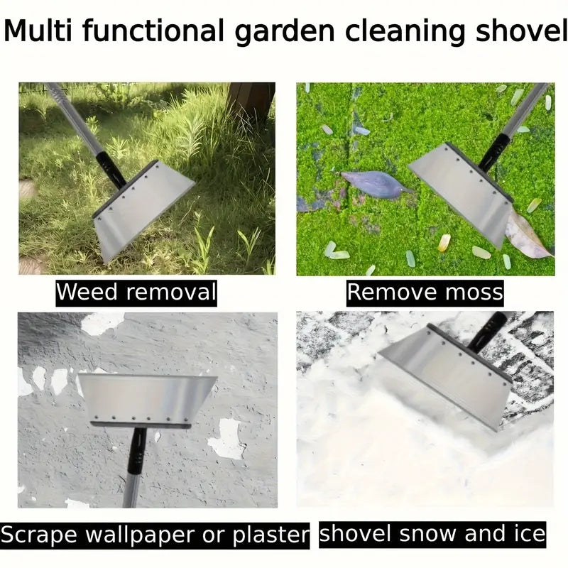 Multi-Use Garden Tool, Heavy Duty Metal Weeding, Edging Shovel for Cleaning, Trimming, Ice, Manual, Rust-Resistant