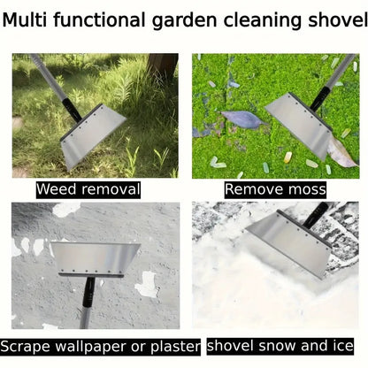 Multi-Use Garden Tool, Heavy Duty Metal Weeding, Edging Shovel for Cleaning, Trimming, Ice, Manual, Rust-Resistant