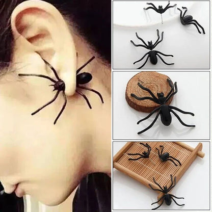 Halloween Party DIY Decoration, Horror Black Spider Earrings, Jewellery, Piercing, Clothing Decoration